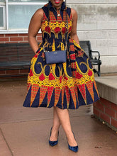 Indiebeautie Printed Sleeveless Tied Shirt Dress